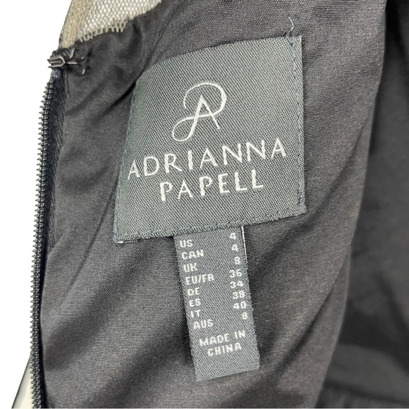 ADRIANNA PAPELL AP1E202268 HIGH LOW GLITTER PIN DOT RUCHED COCKTAIL DRESS - Picture 14 of 16